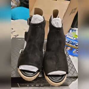 City Chic Black Open-Toe Espadrilles